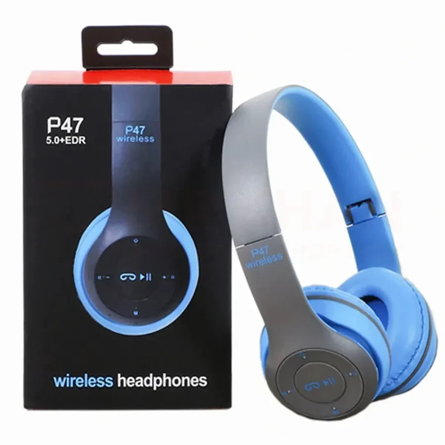 P47 Wireless Bluetooth Headset – Foldable On-Ear Headphones for All Devices