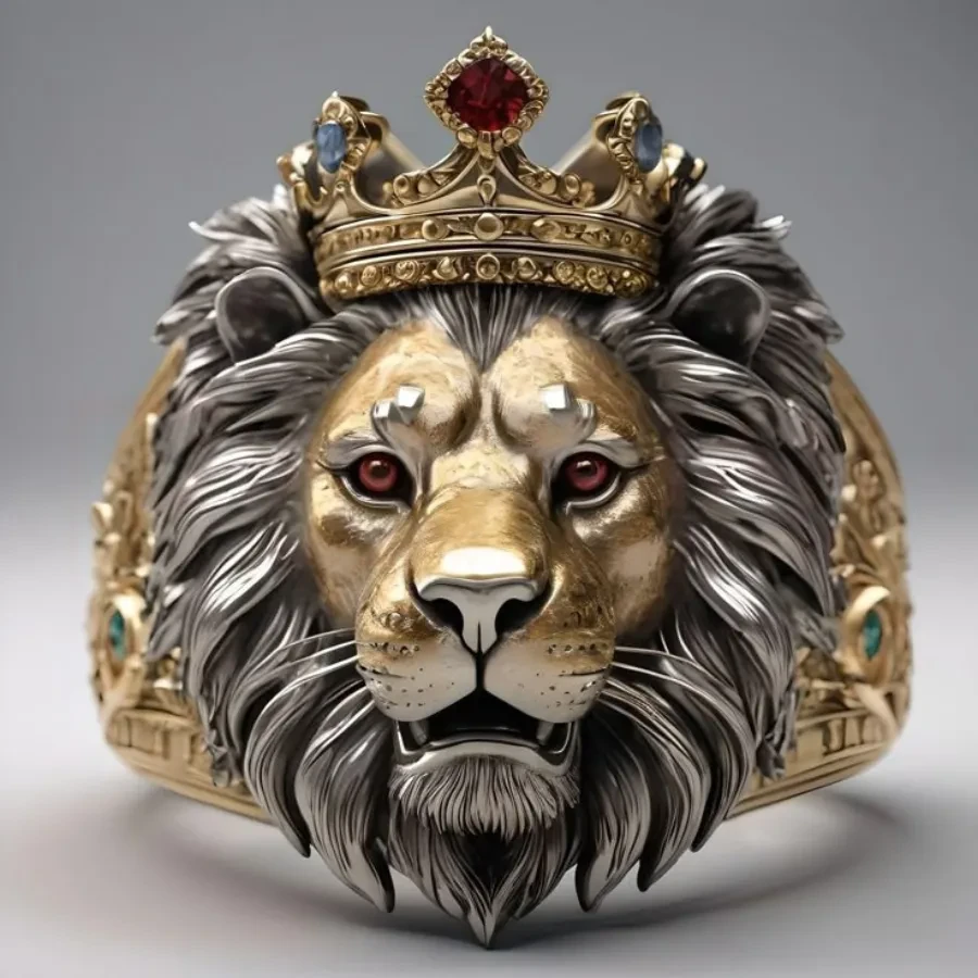 Majestic Lion King Crown Ring