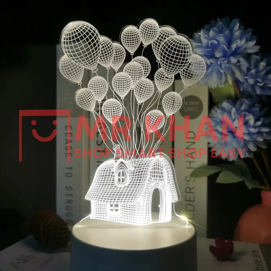 3D Balloon House LED Night Light