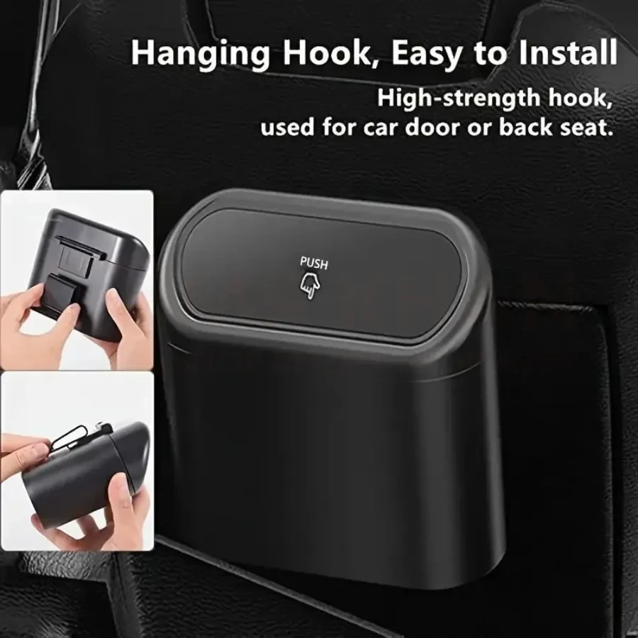 Compact Car Trash Can with Lid – Leak-Proof & Durable