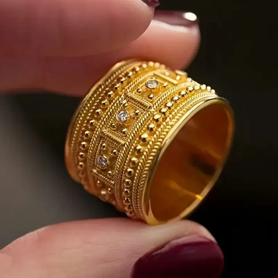 Luxury Wide Band Zirconia Ring – Stylish & Versatile