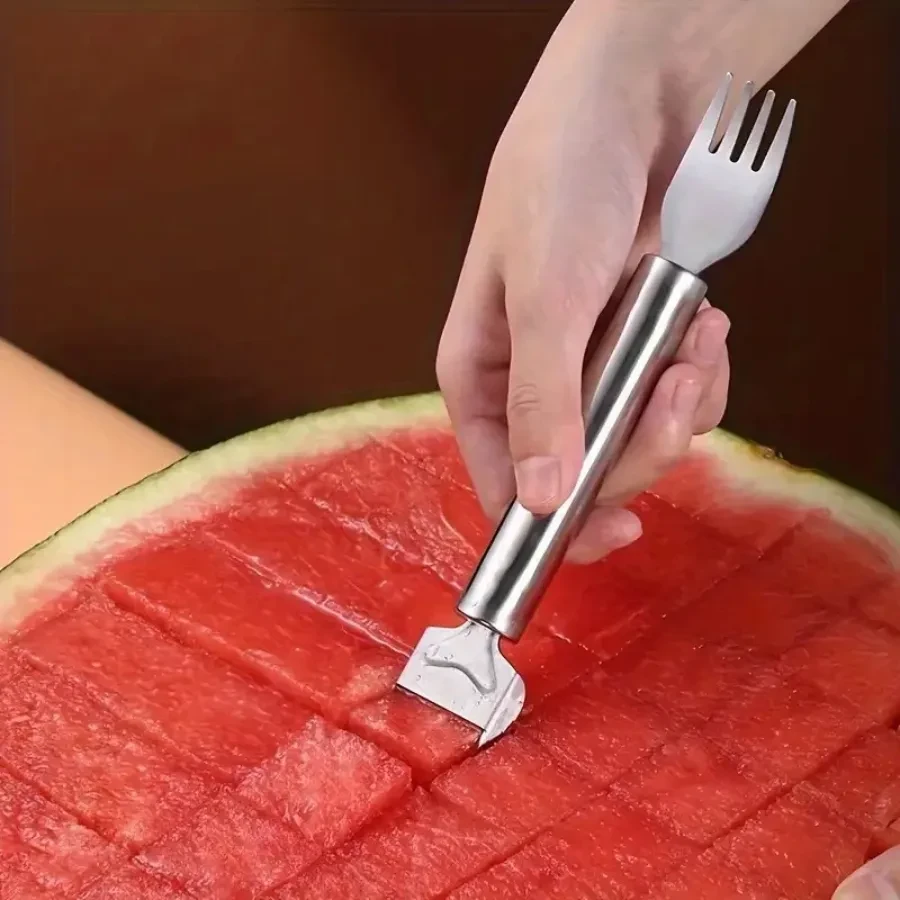 2-in-1 Stainless Steel Watermelon Slicer & Fork