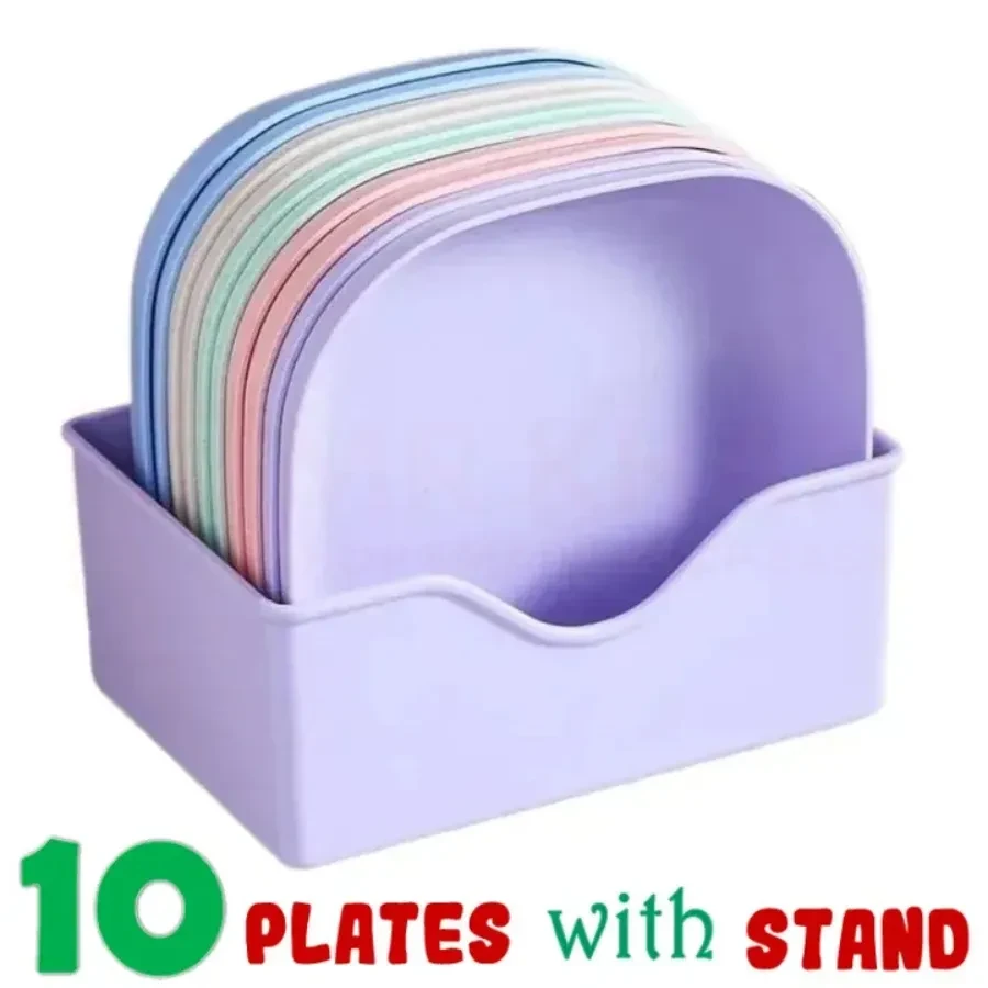 10 Plates with Stand - Multi-function Spit Bone Dish