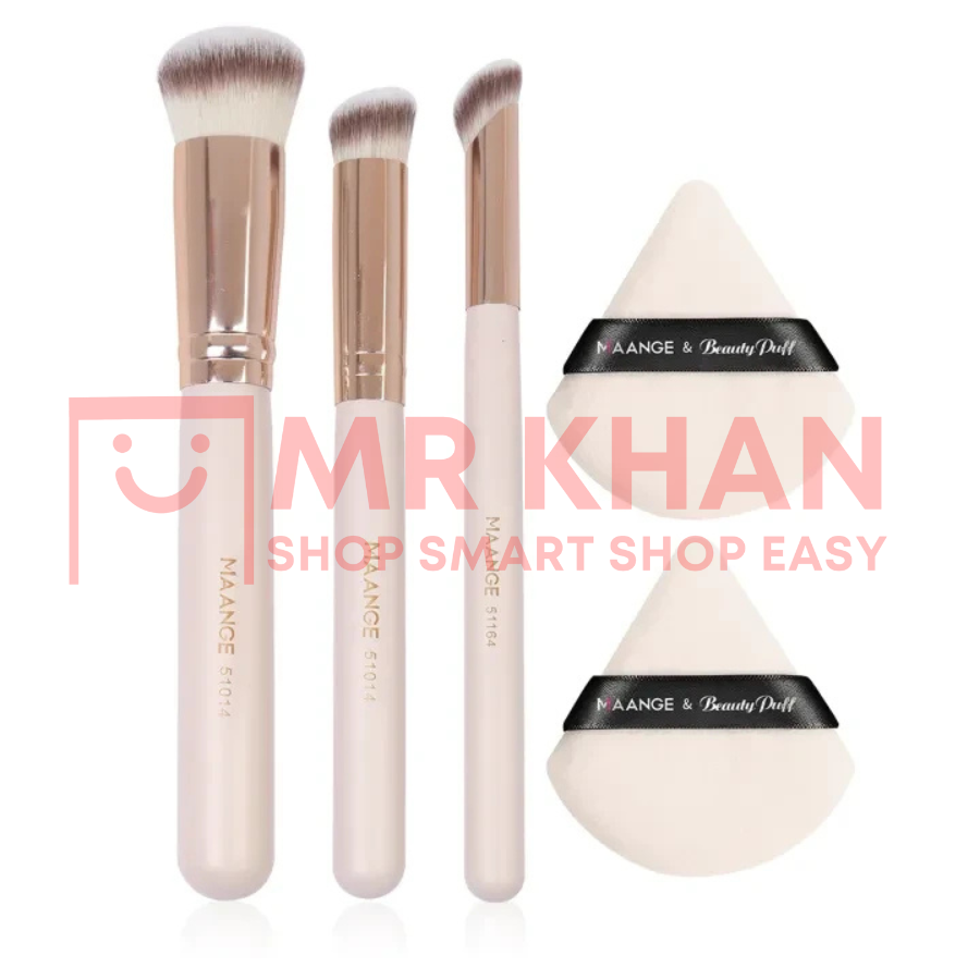 Maange 5-Piece Makeup Brush & Puff Set