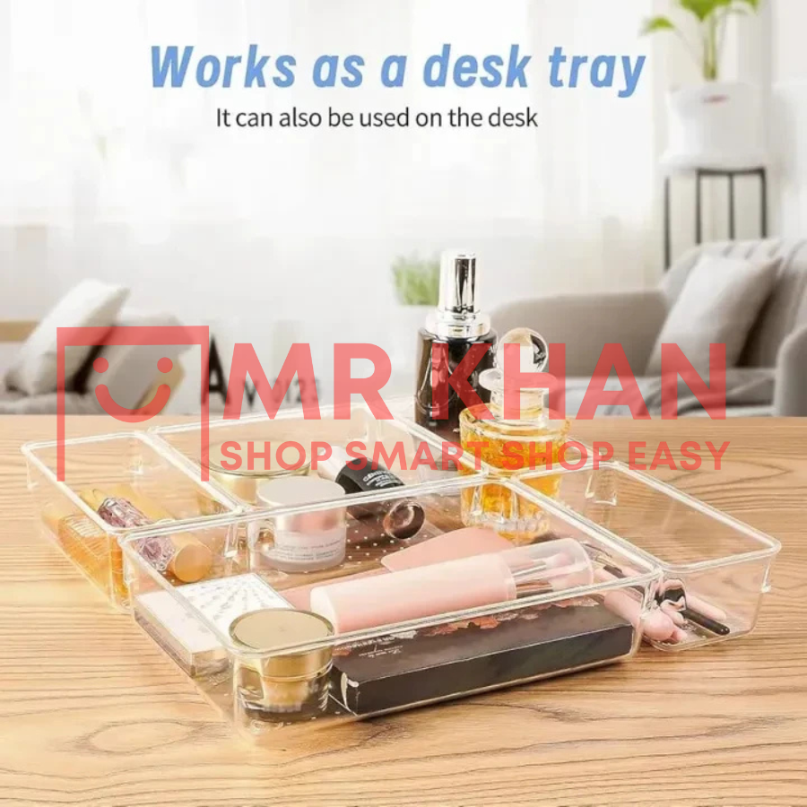 Clear Plastic Drawer Organizers Set