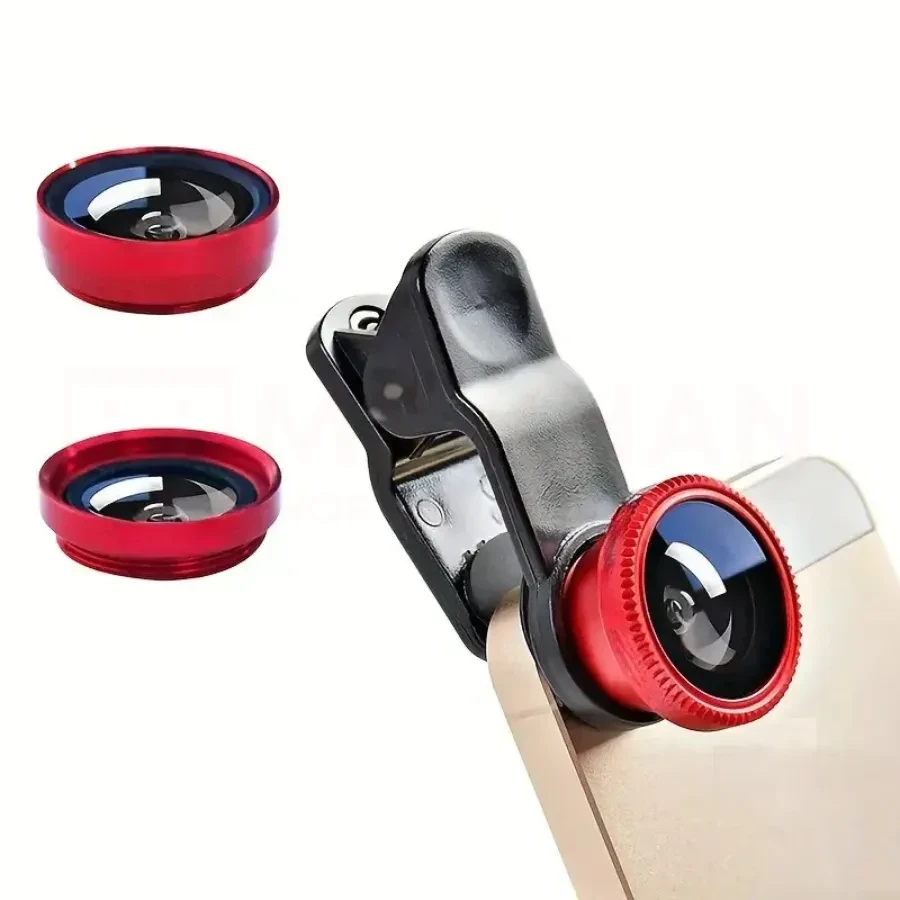 3-in-1 Clip-On Smartphone Camera Lens Kit – Fisheye, Wide-Angle & Macro