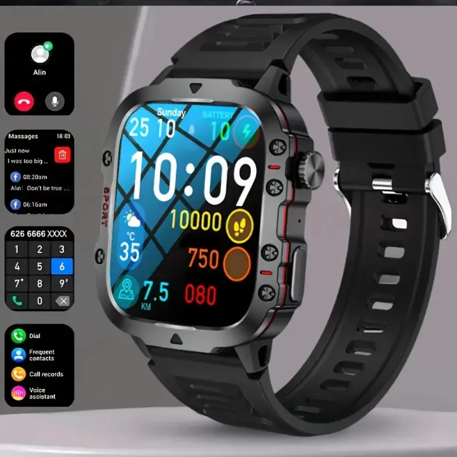 Rugged Smartwatch for Men – Wireless Talk & Multi-Sport Tracking
