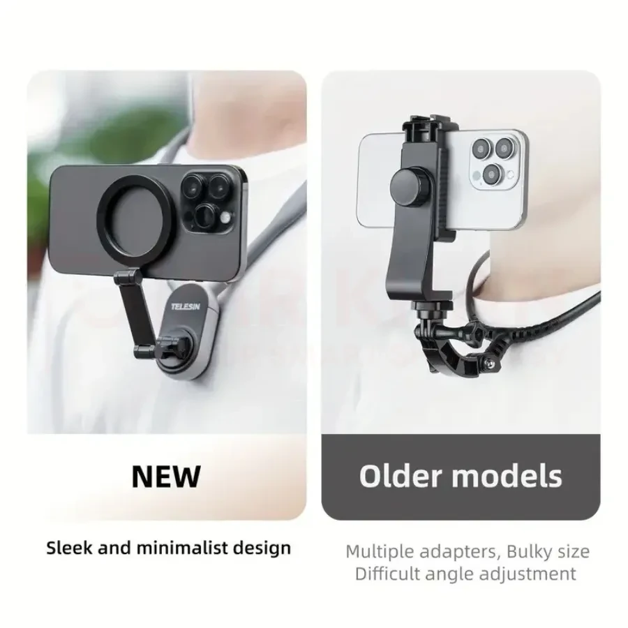 TELESIN Magnetic Neck Holder – Multi-Angle & Stable
