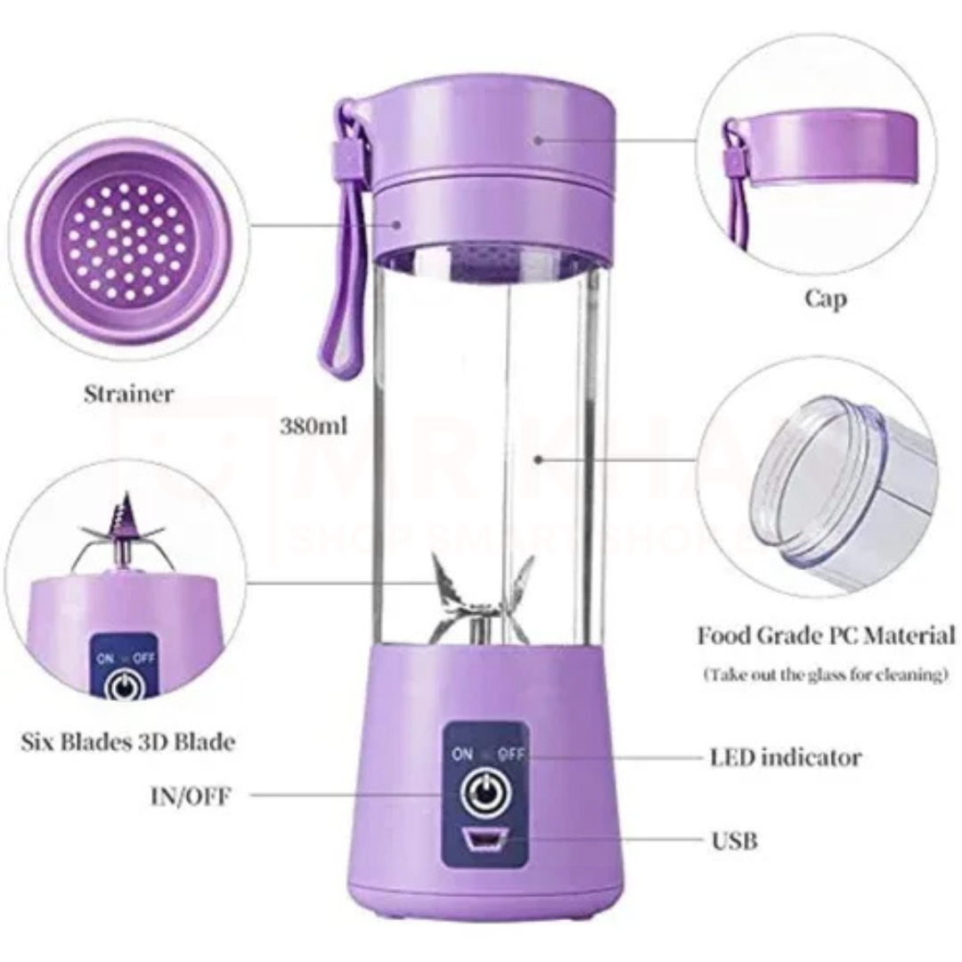 USB Rechargeable Juicer Blender – Portable 380ml Mini Blender