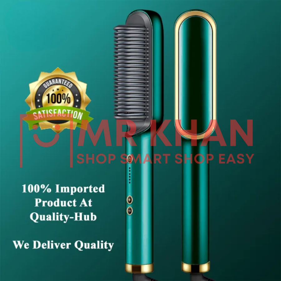 2-in-1 Hair Straightener Brush & Curling Comb