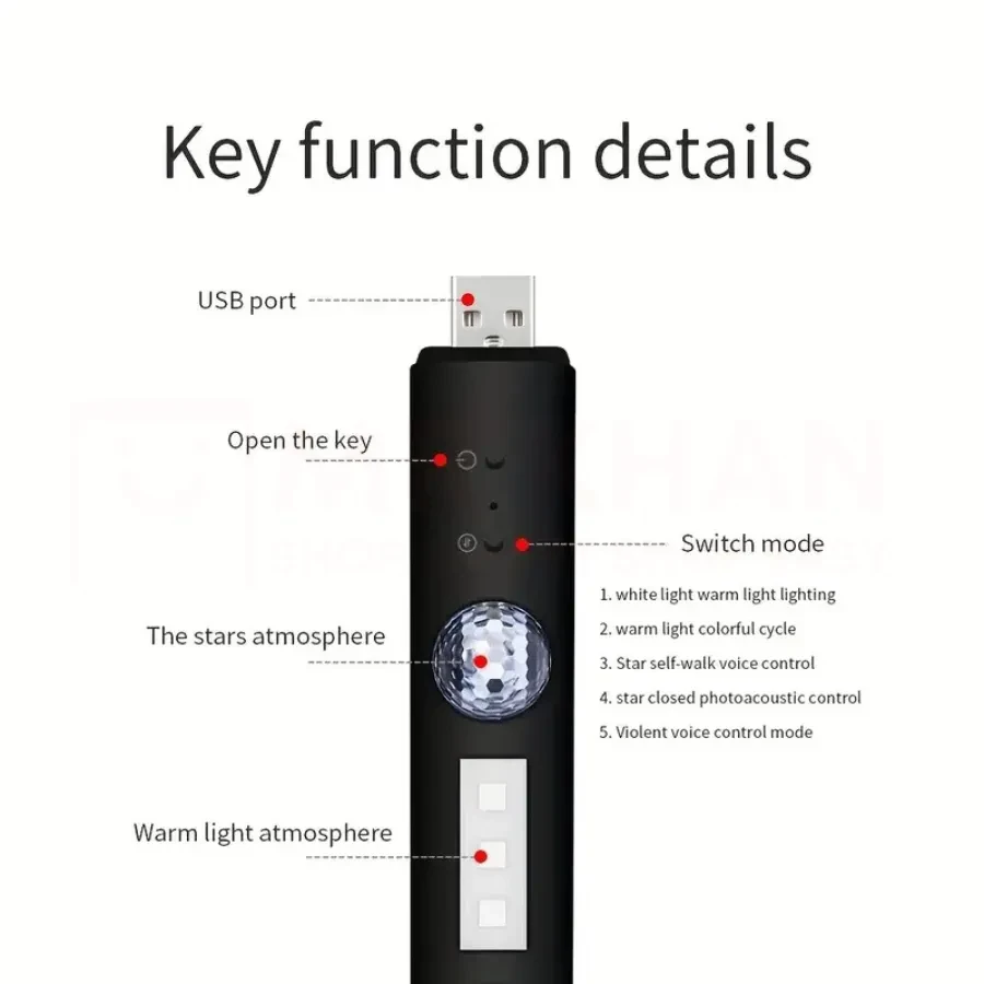 USB Rechargeable Multicolor LED Car Neon Accent Lights – Music Rhythm & Ambient Decoration