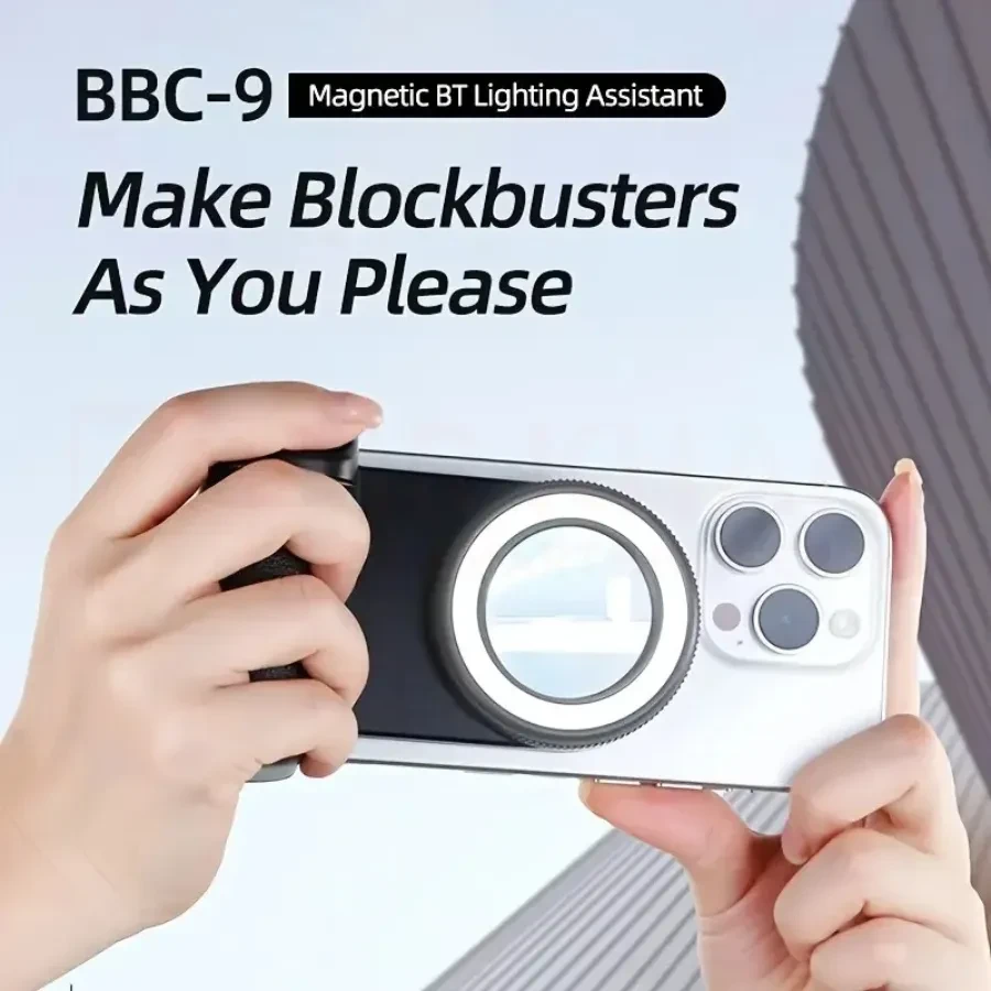 Magnetic Camera Handle with Remote Shutter – Perfect for Selfies & Live Streaming