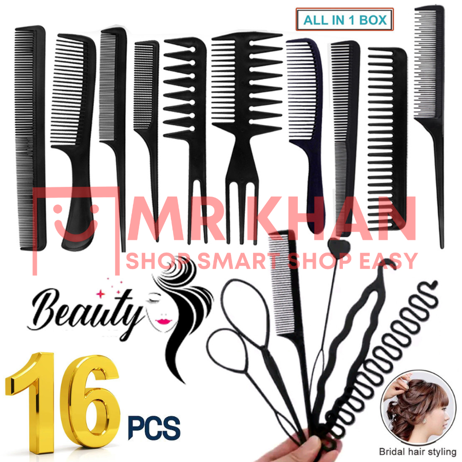 16Pcs Professional Hairdressing & Styling Set for Women & Girls