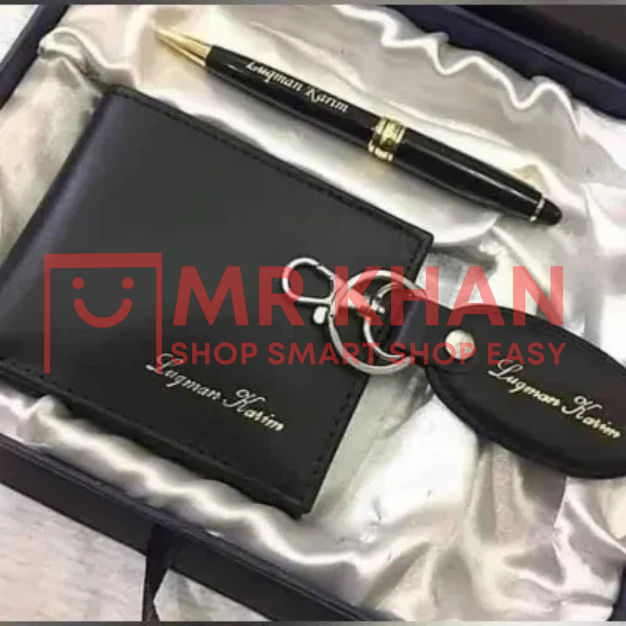 Personalized Wallet, Keychain & Pen Gift Set