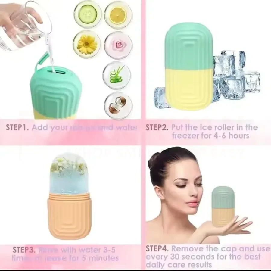 Silicone Ice Roller for Facial Massage – Cryotherapy & Skin Rejuvenation