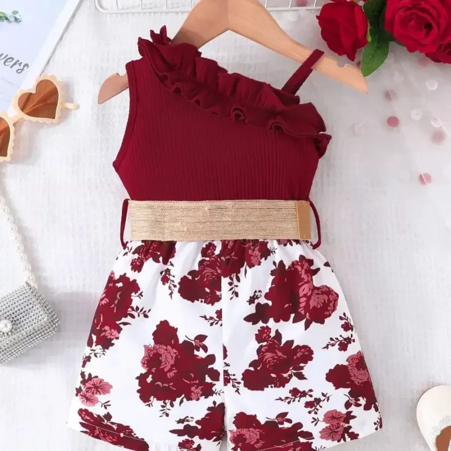 Baby Girl's One-Shoulder Romper – Stylish & Comfortable