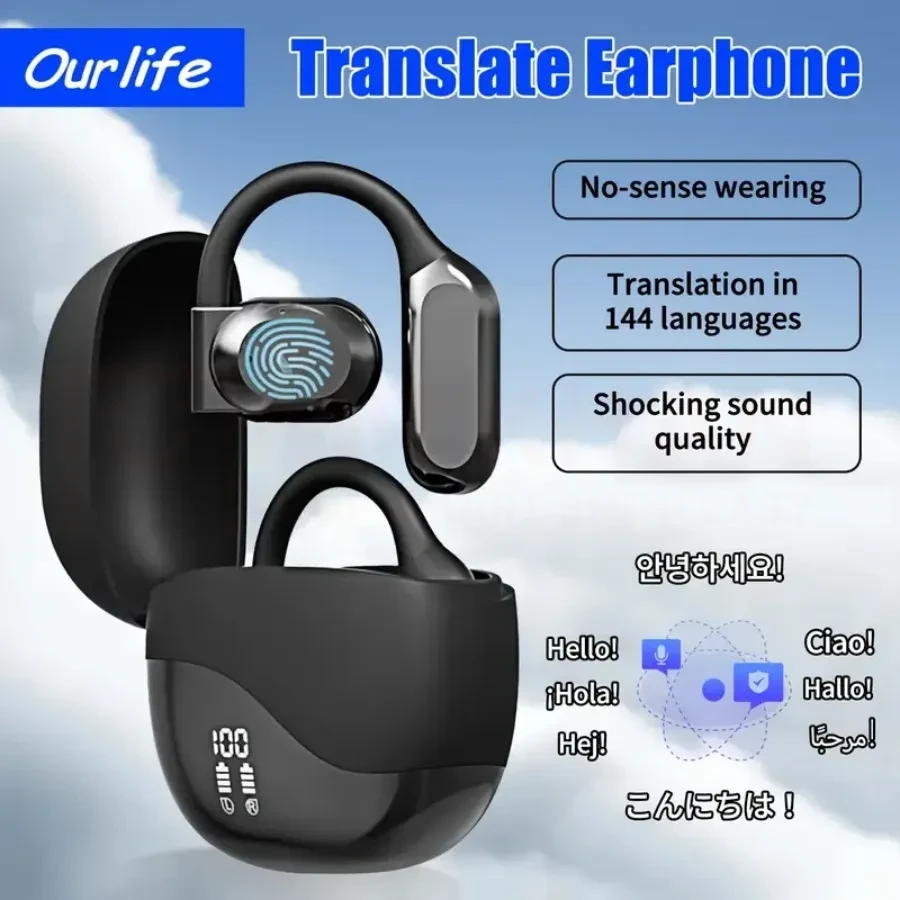 OURLIFE AI Translation Earbuds – Real-Time Interpretation in 144 Languages